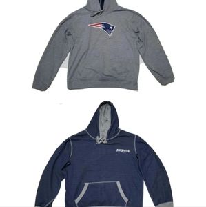 NFL Pro Line Patriots Reversible Hoodie Gray Blue Mens Large